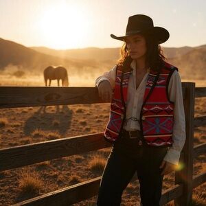 Pendleton southwest aztec print wool blanket vest